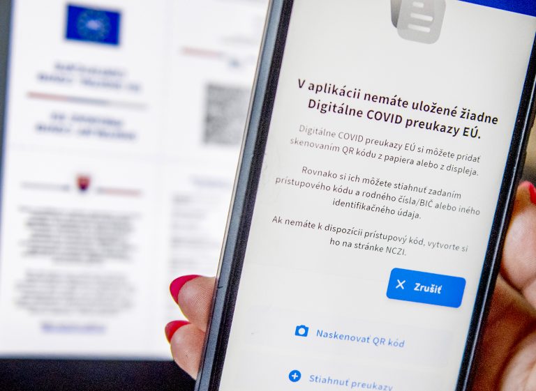 Naskenovanie QR kódu pomocou aplikácie GreenPass.