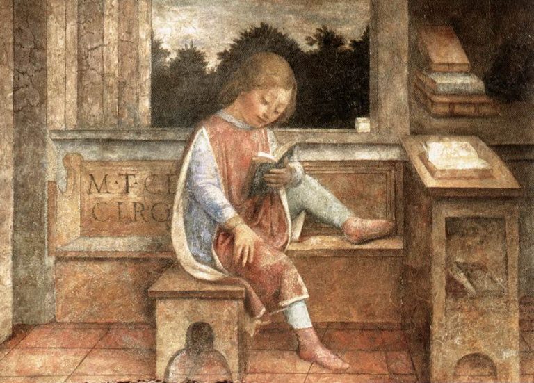Mladý Cicero, freska z roku 1464 od Vincenza Foppu.  Foto: wikimedia