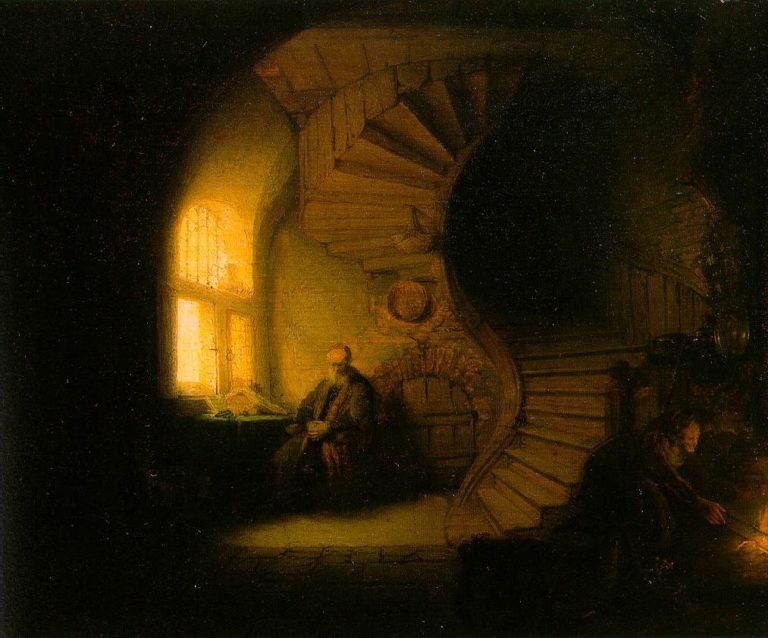 Rembrandt: Meditujúci filozof. Foto: wikimedia