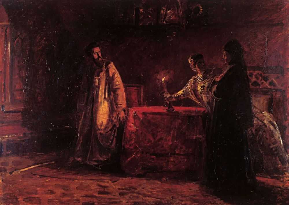 Nikolaj Ge: Boris Godunov a cárovná Marfa. Ilustračné foto: wikimedia