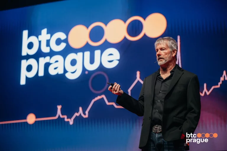 Michael Saylor na podujatí BTC Prague. Foto: webstránka BTC Prague