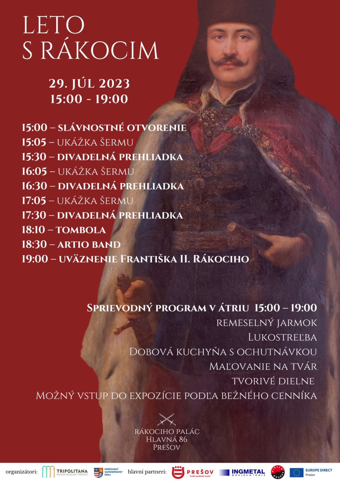 Prešov pozýva na sobotu s kniežaťom Rákocim. Foto: PSK
