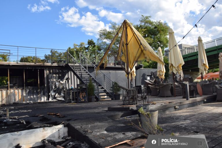 Prevádzka pri Starom moste zhorela do tla. Foto: Polícia SR 