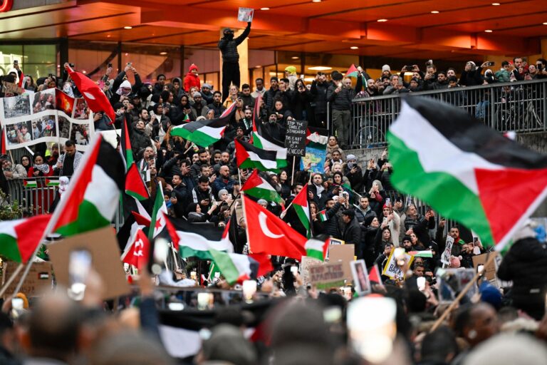 Protest na podporu Palestíny v Štokholme. Foto: Profimedia.sk