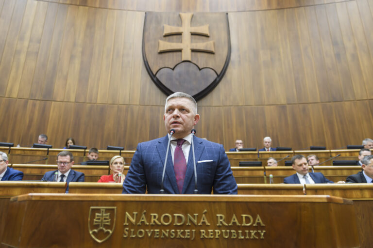 Robert Fico vystupuje počas 3. schôdze NR SR k programovému vyhláseniu vlády v Bratislave 14. novembra 2023. Foto: Jaroslav Novák/TASR