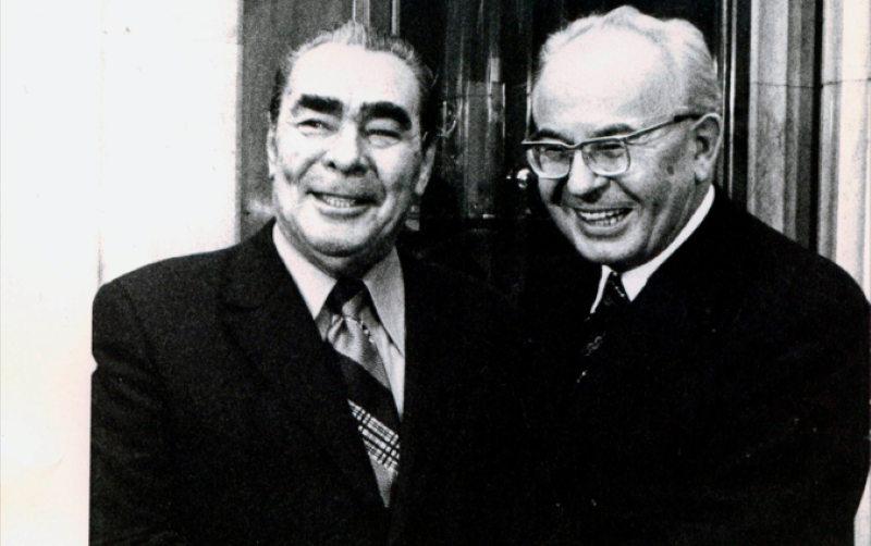 Gustáv Husák a Leonid Brežnev. Foto: Karel Mevald/archív TASR
