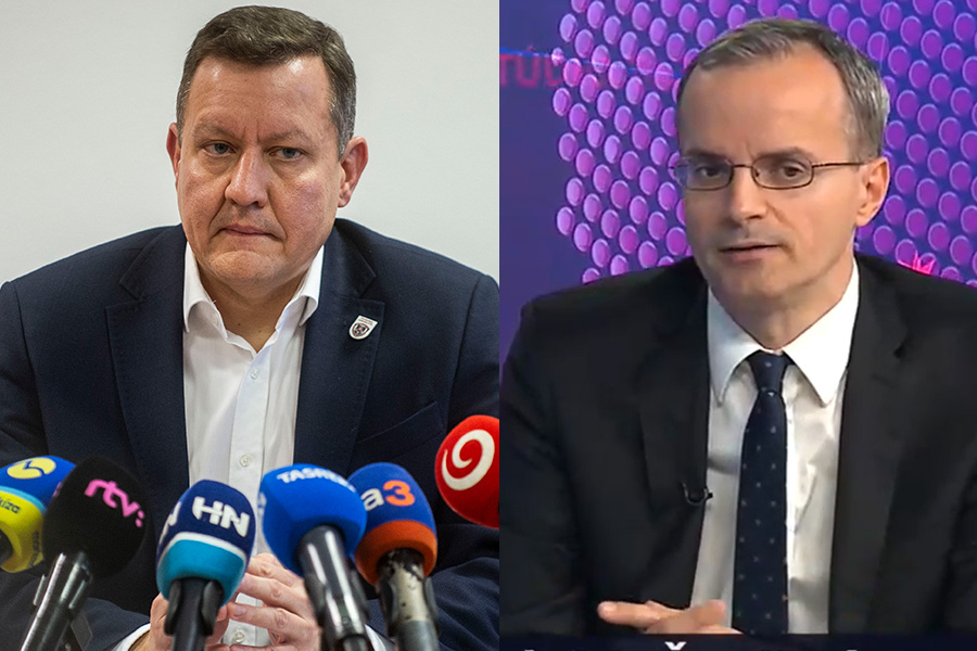Daniel Lipšic (zľava), Peter Šamko. Foto: Jakub Kotian/tasr, reprofoto TA3  