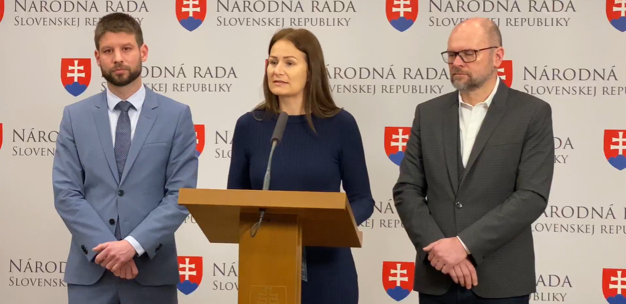 Michal Šimečka, Martina Holečková a Richard Sulík. Reprofoto: FB/Progresívne Slovensko