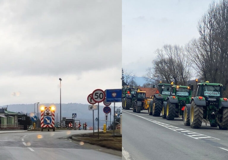 Polícia upozorňuje verejnosť na blokádu hraničného priechodu Vyšný Komárnik – Barwinek. Foto: FB Polícia SR – Prešovský kraj