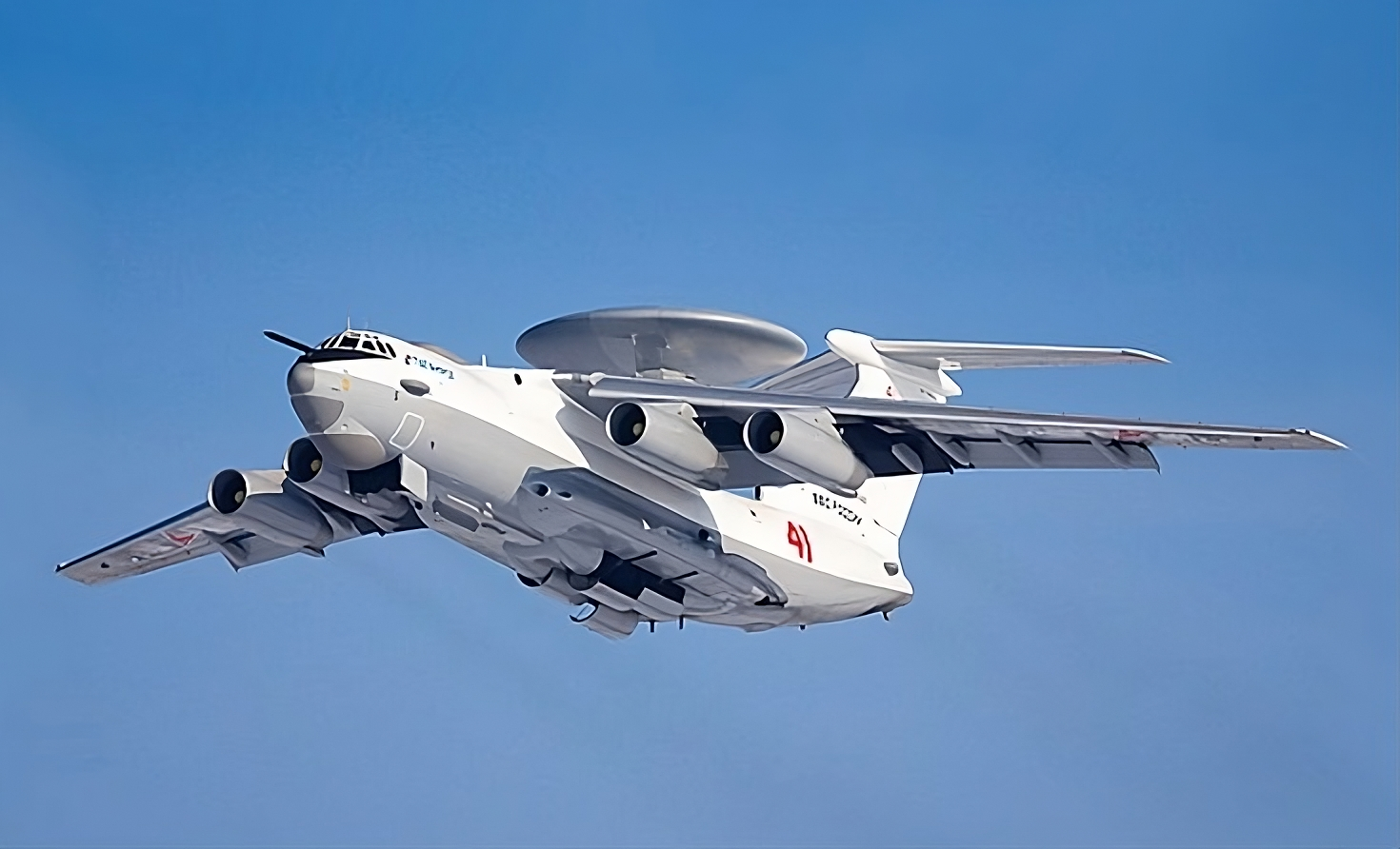 Ruské lietadlo včasnej výstrahy Beriev A-50. Foto: Ukrainian Front/X