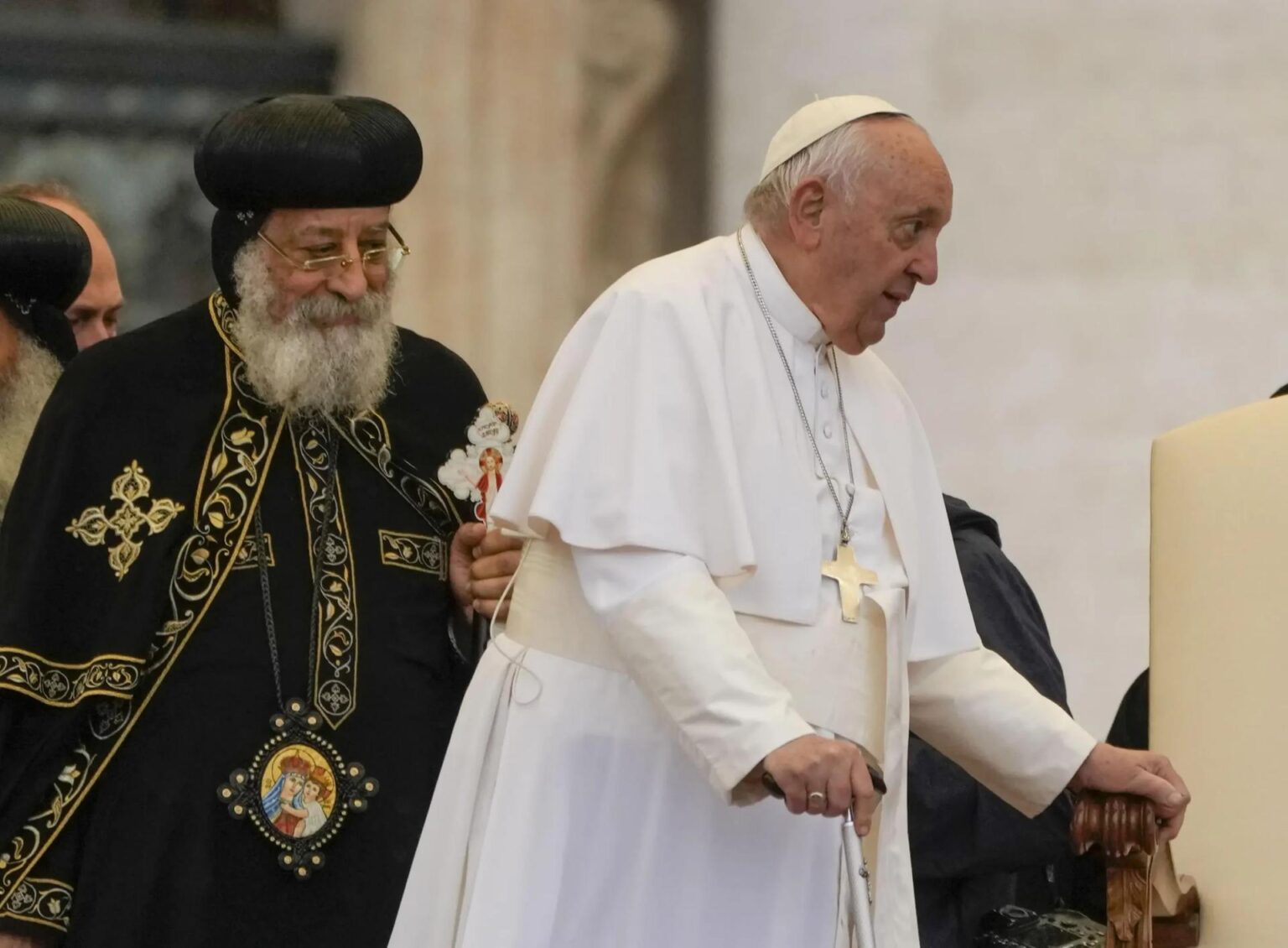 Pápež Tawadros II. a pápež František. Foto: TASR/AP
