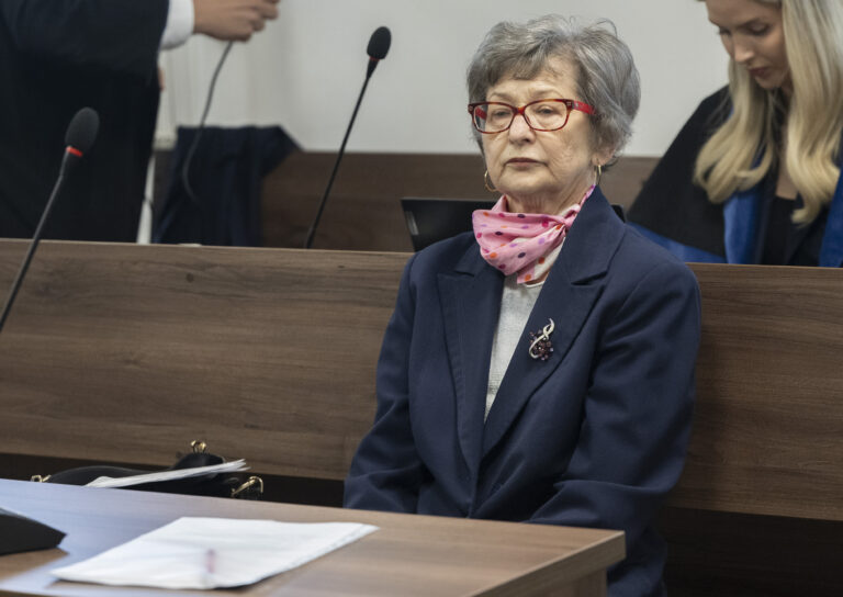 Ľubica R. počas súdneho pojednávania na Špecializovanom trestnom súde (ŠTS) v Pezinku. Foto: tasr