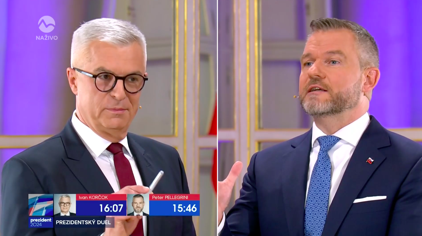 Ivan Korčok a Peter Pellegrini. Reprofoto: TV Markíza. 