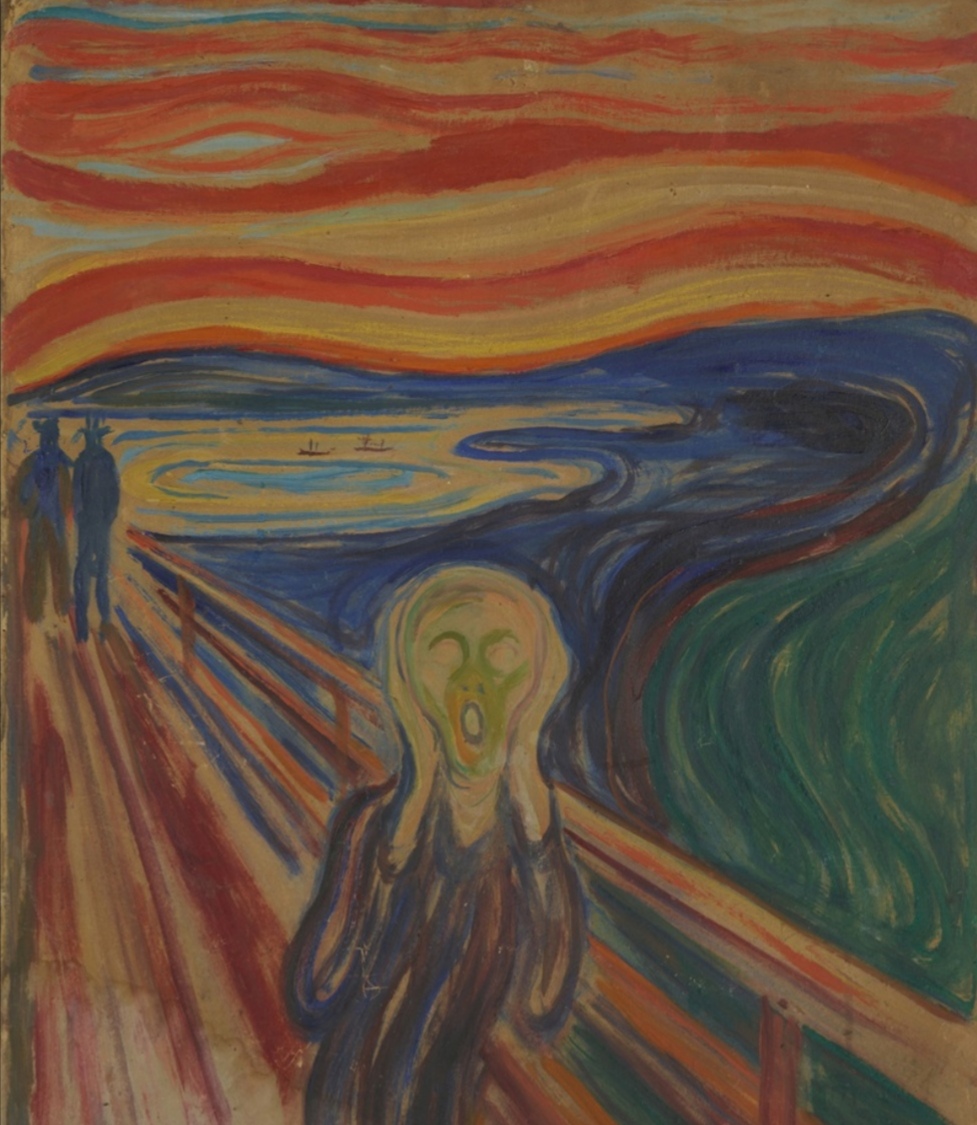 Obraz Výkrik (nór. Skrik). Autor: Edvard Munch. Zdroj: Munchmuseet.no