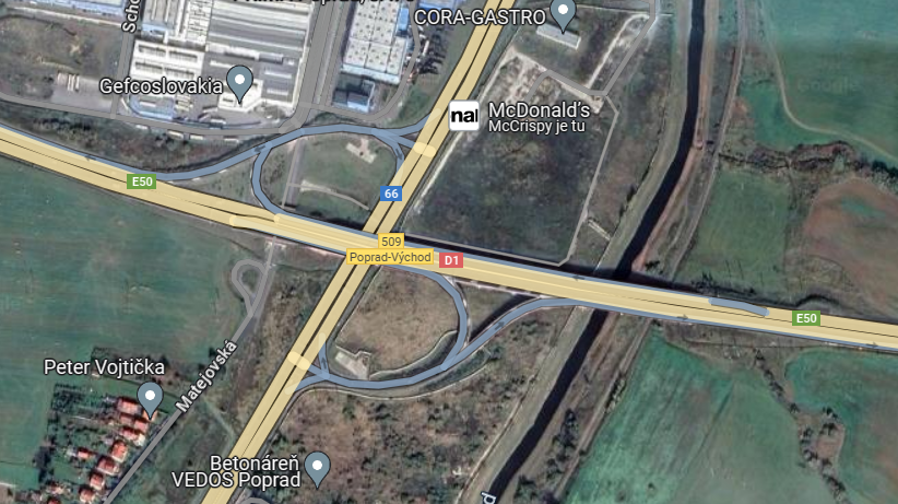 Pri diaľnici v Poprade vyrastie nové nákupné centrum ZAZA Park. Foto: google maps