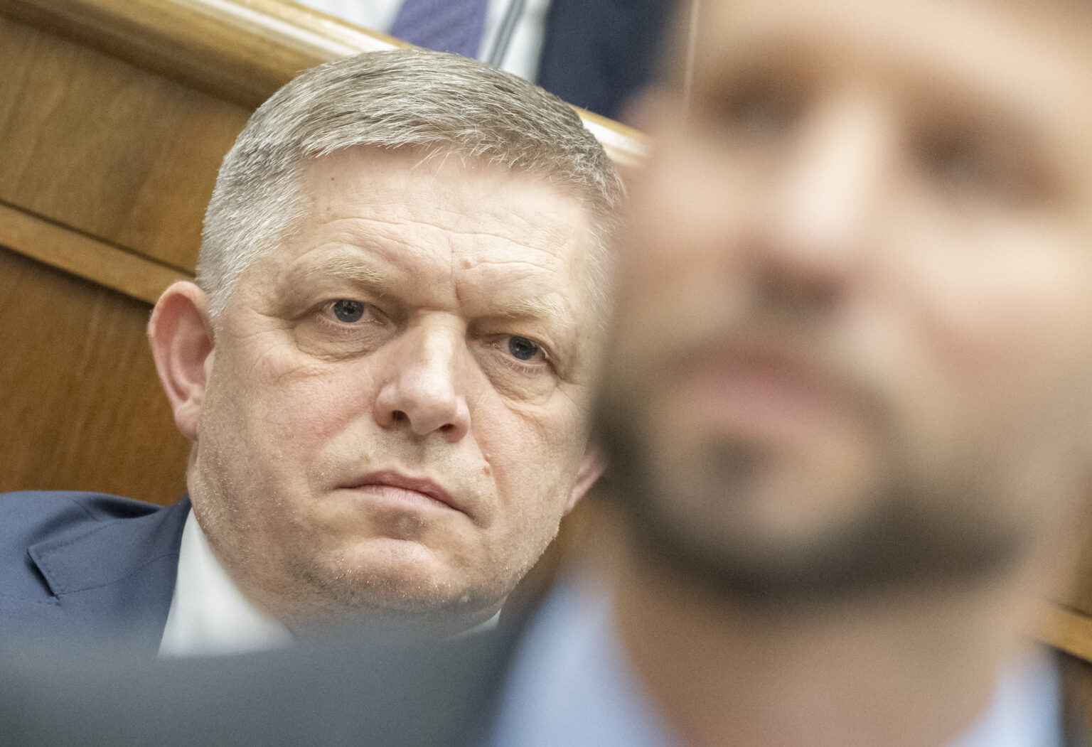 Robert Fico (zľava), Michal Šimečka. Foto: Martin Baumann/TASR