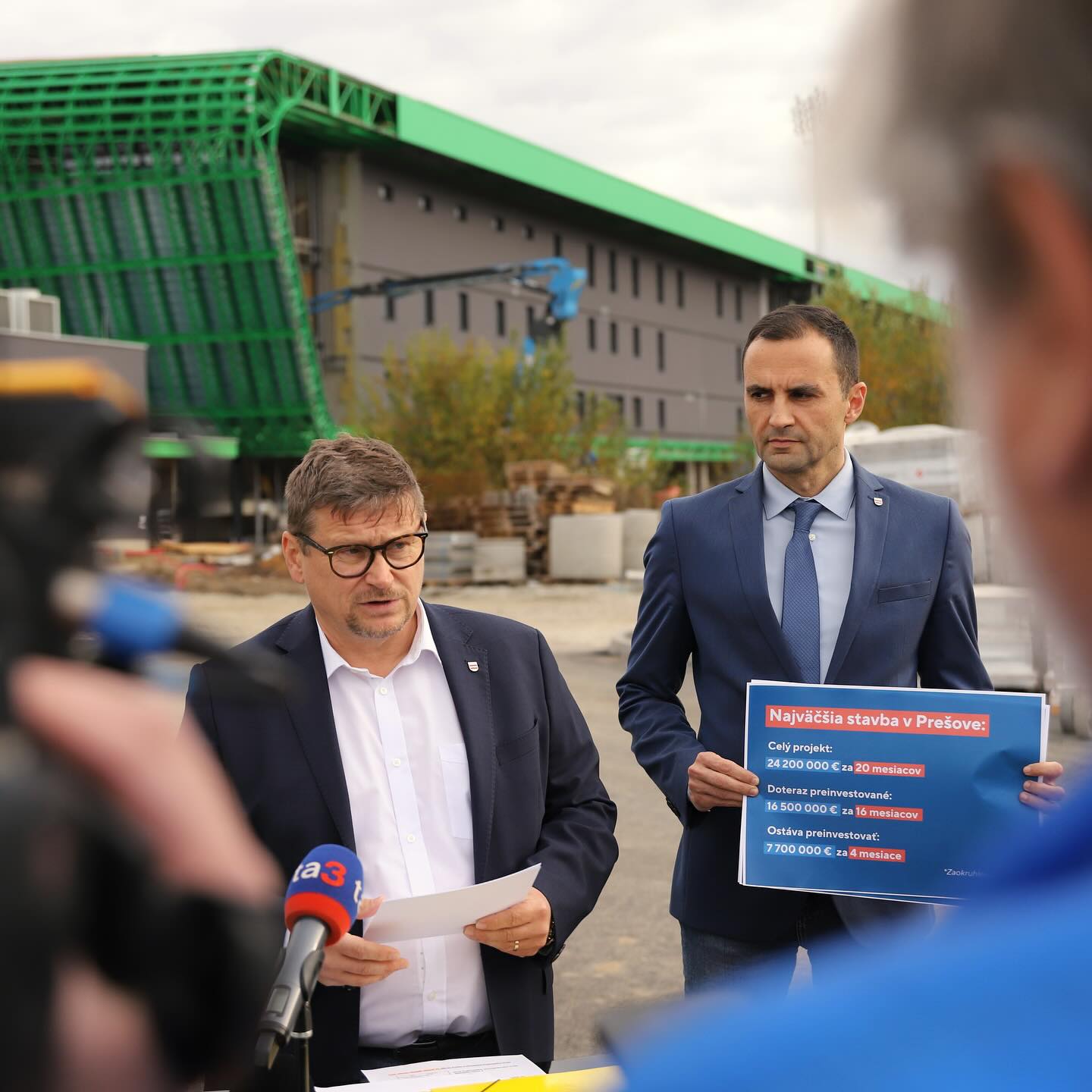 Primátor Prešova tvrdí, že výstavbe Futbal Tatran Arény bráni mestský poslanec Martin Eštočák. Foto: FB Fero Oľha - primátor mesta Prešov