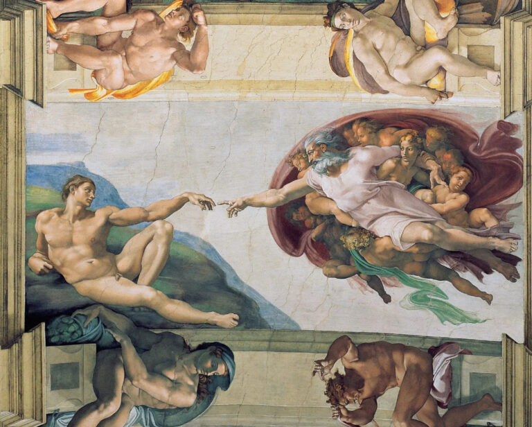 Stvorenie Adama, Autor: Michelangelo Buonarroti. Zdroj: Wikimedia