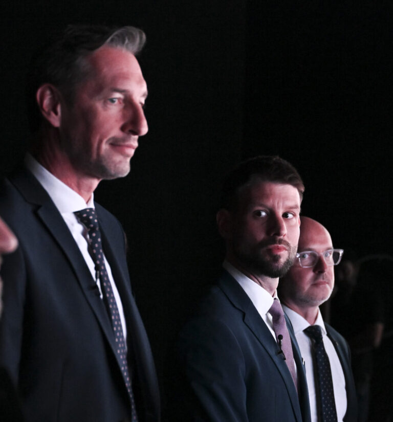 Milan Majerský, Michal Šimečka a Branislav Gröhling.