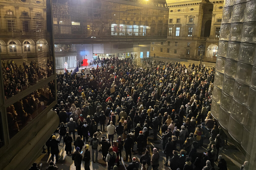 Protest Slovákov v Prahe 7. januára 2025. Foto: Barbora Vizváryová/TASR