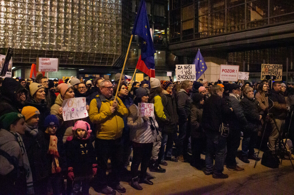 Protest Slovákov v Prahe 7. januára 2025. Foto: Barbora Vizváryová/TASR