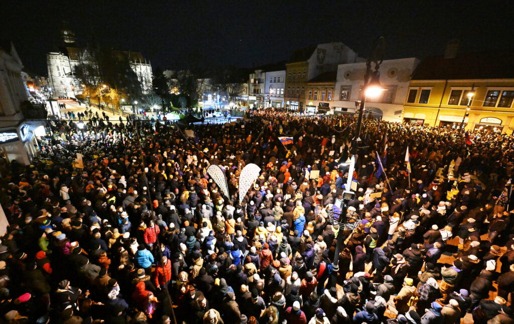 Protest „Slovensko je Európa“ v Košiciach 7. januára 2025. Foto: František Iván/TASR