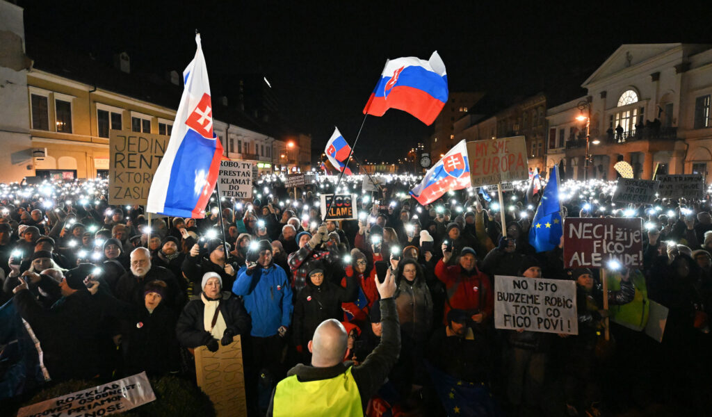 Protest „Slovensko je Európa“ v Košiciach 7. januára 2025. Foto: František Iván/TASR