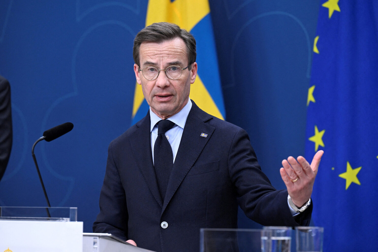Švédsky premiér Ulf Kristersson.