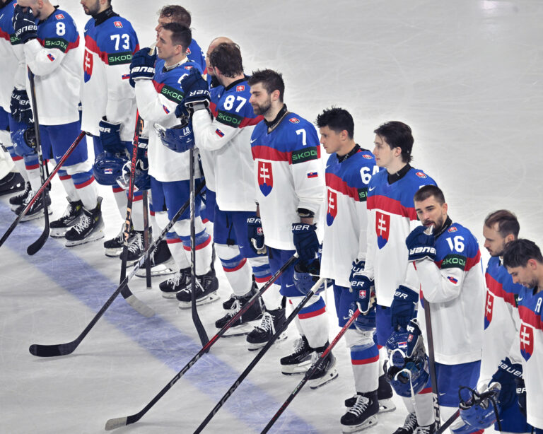 Slovenskí hokejisti. Foto: Jakub Kotian/TASR