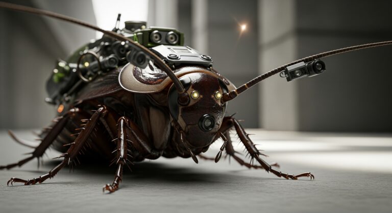 Aj takto by mohol vyzerať vojenský špionážny šváb. Grafika: vygenerované AI