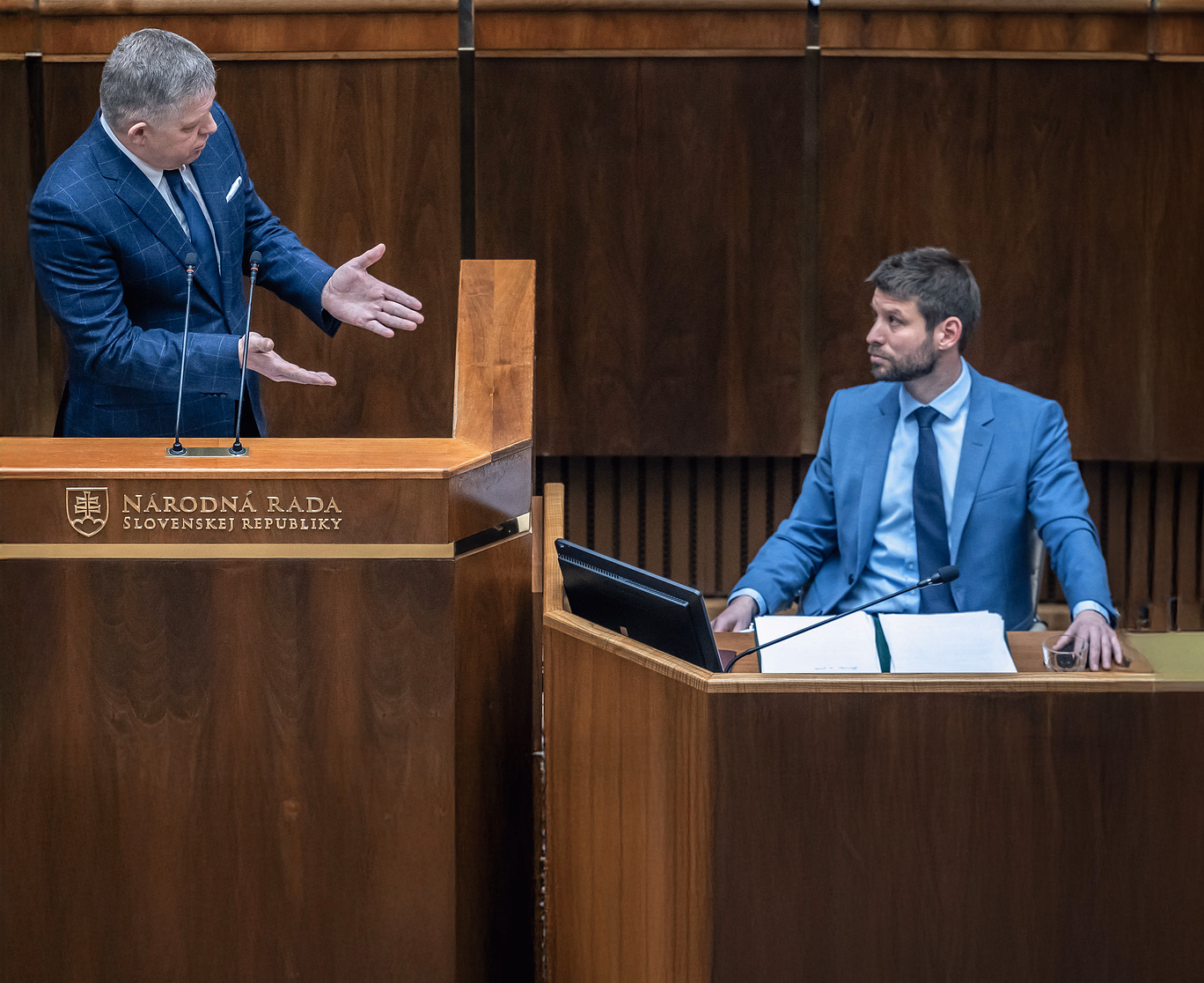 Robert Fico a Michal Šimečka.