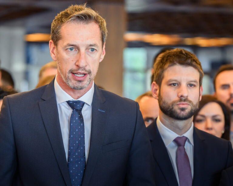 Milan Majerský  a Michal Šimečka. Foto: Jaroslav Novák/TASR