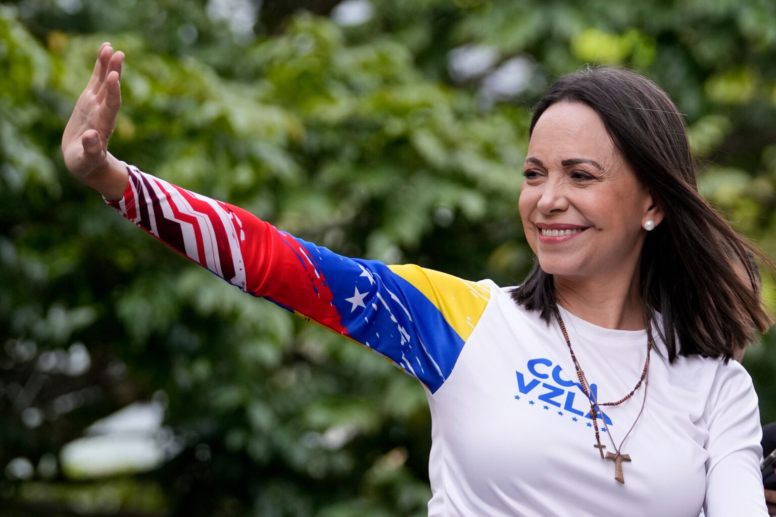 Die Oppositionsführerin Venezuelas Maria Machado kommt nicht zum Zug, Trump setzte erst einmal auf Maduros Stellvertreterin; Foto: TASR/AP