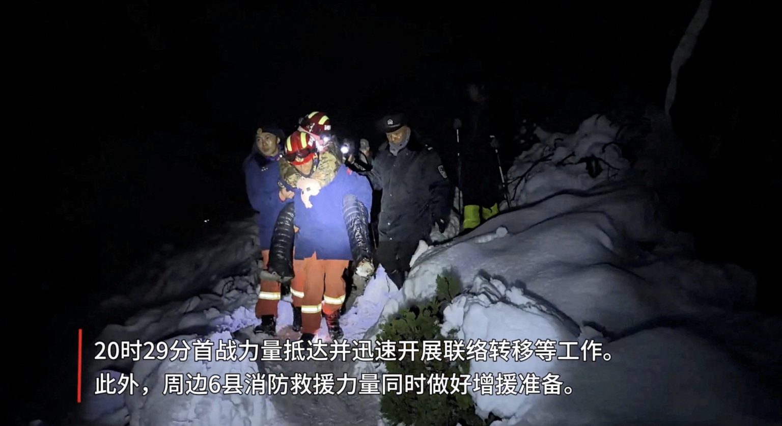 Rettungsaktion. Foto: Tibet Firefighting Department/Reuters