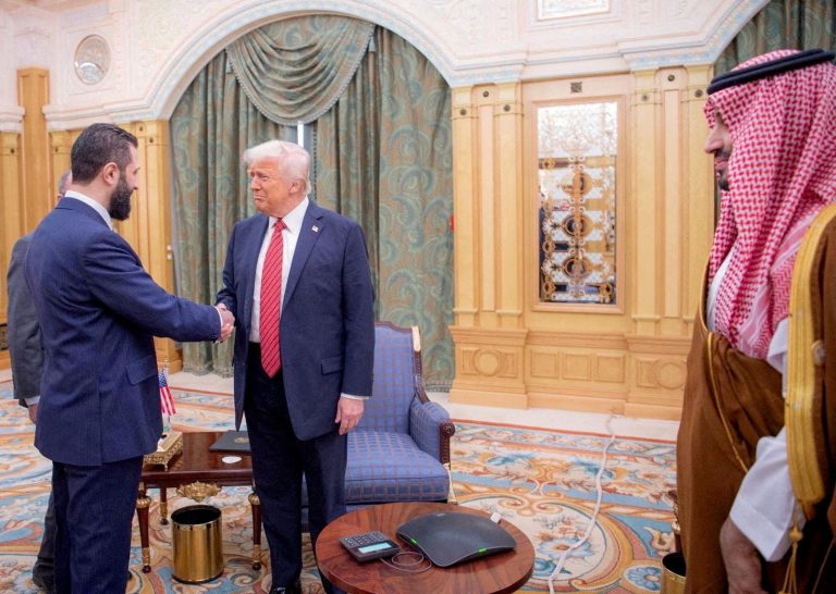 Donald Trump meets Syrian President Ahmed al-Sharaa. Photo: Saudi Press Agency/Reuters