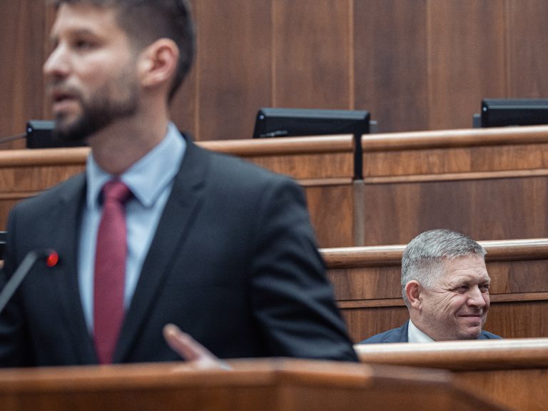 Michal Šimečka a Robert Fico. Foto: Marko Erd/Petit Press/Profimedia