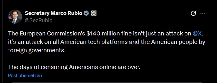 Rubio, Marco Screenshot Posting X