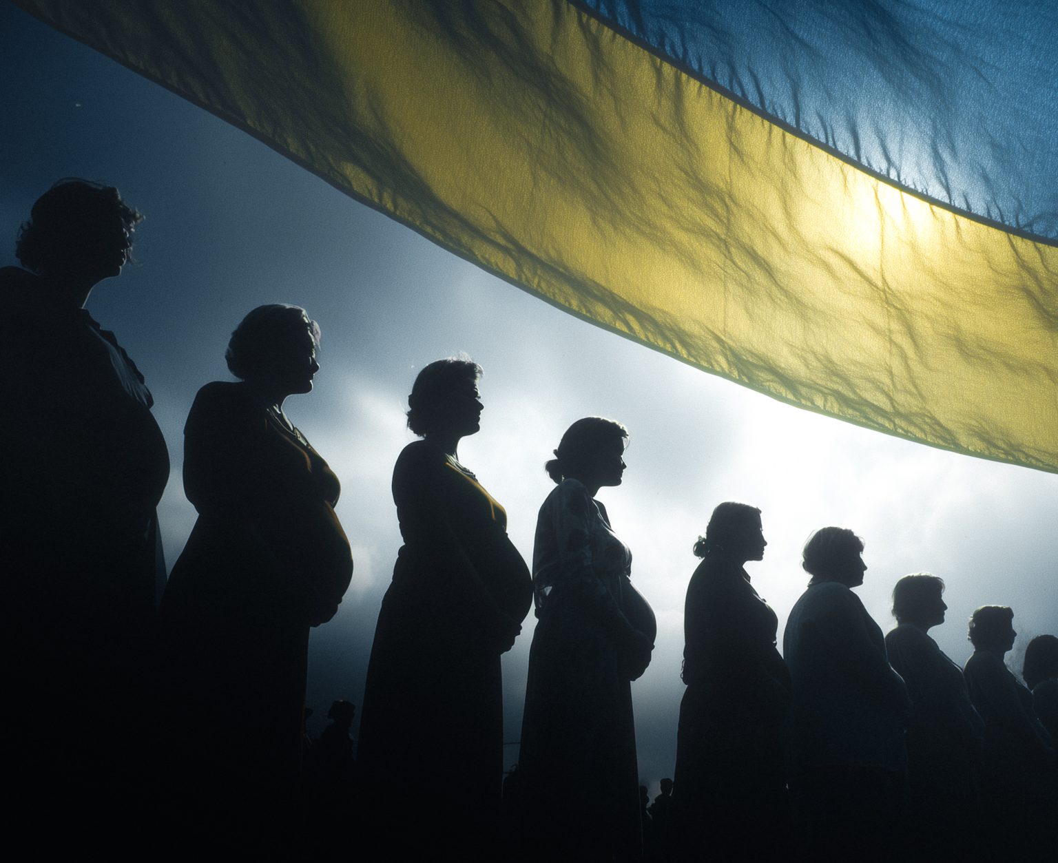 Symbolbild zum Leihmutterschaftsmarkt der Ukraine (Mit HIlfe von KI erstellt); Foto: Statement / Midjourney