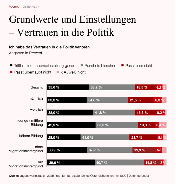Jugendstudie tfactory Vertrauen in die Politik, Screenshot