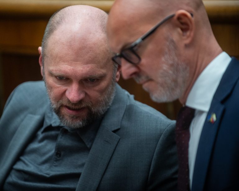 Richard Sulík a Branislav Gröhling. Foto: Jakub Kotian/TASR
