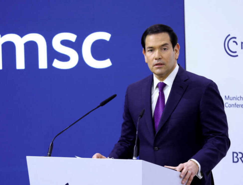 US-Außenminister Marco Rubio spricht am 14. Februar 2026 auf der Münchner Sicherheitskonferenz. Foto: Thilo Schmuelgen, Reuters