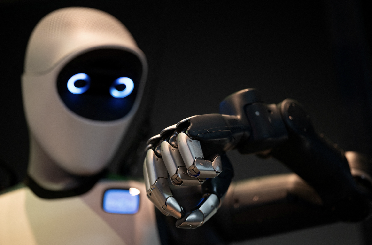 AI-driven robotics are increasingly being deployed in elderly care, illustrating the rapid expansion of automation at the centre of the political and technological debate over artificial intelligence. Photo: Carlos Barria/Reuters