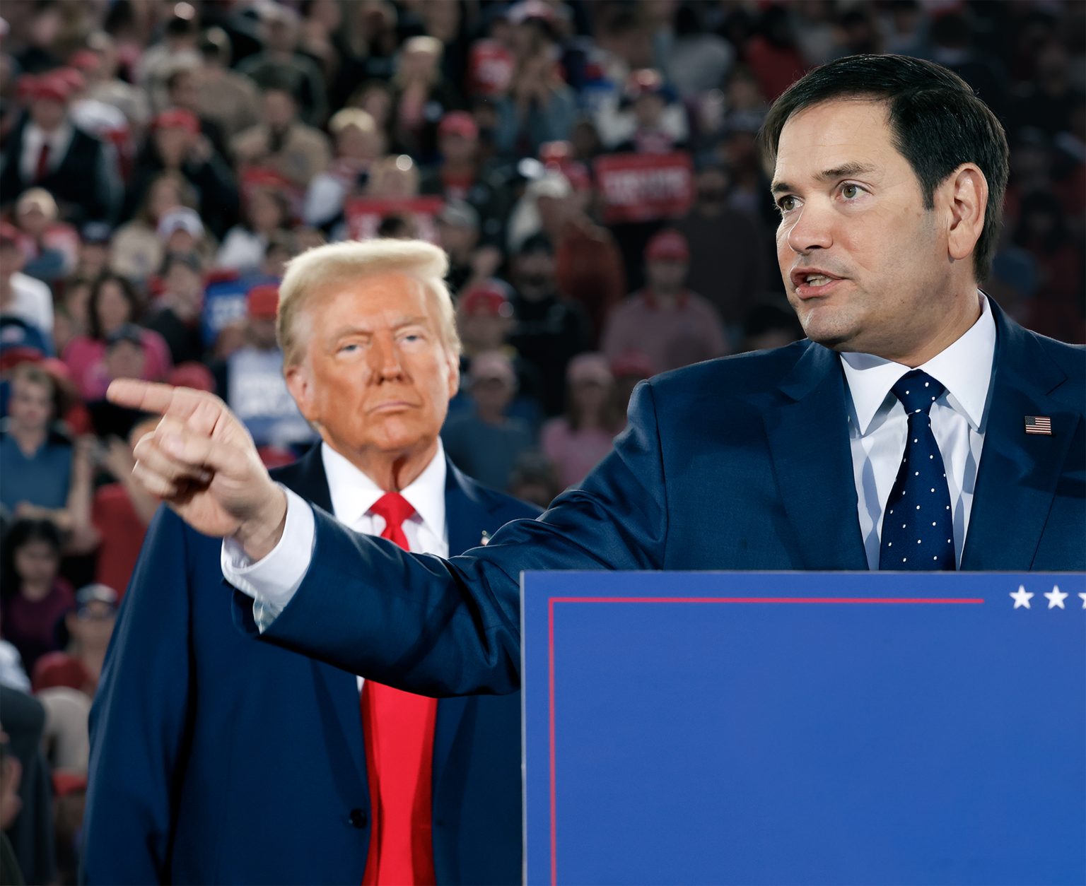 Donald Trump a Marco Rubio. Foto:  Chip Somodevilla/Getty Images
