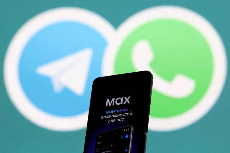 The Russian messaging app MAX on a mobile device. Photo: Ramil Sitdikov/Reuters