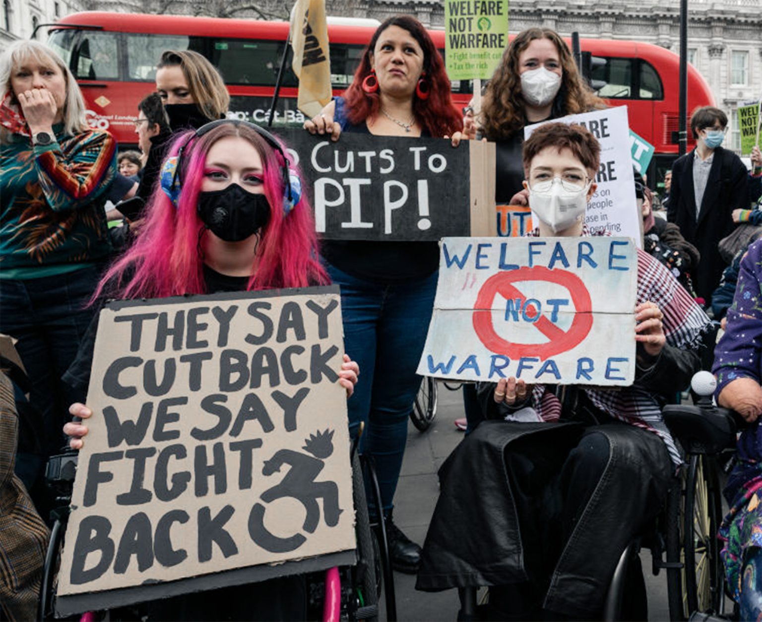 Protesters rally in London against benefit cuts, highlighting backlash to tighter welfare rules. Photo: Guy Smallman/Getty Images