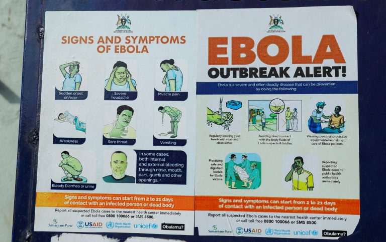 Plagát proti šíreniu vírusu Ebola.