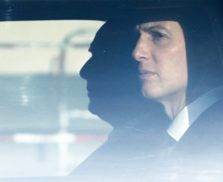 Steve Witkoff, seen in shadow, and Jared Kushner, right, have been credited with keeping diplomatic channels with Iran open during the war. Photo: Sean Gallup/Getty Images