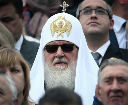 Patriarch Kirill during a sermon.