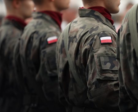 Polish soldiers in formation.